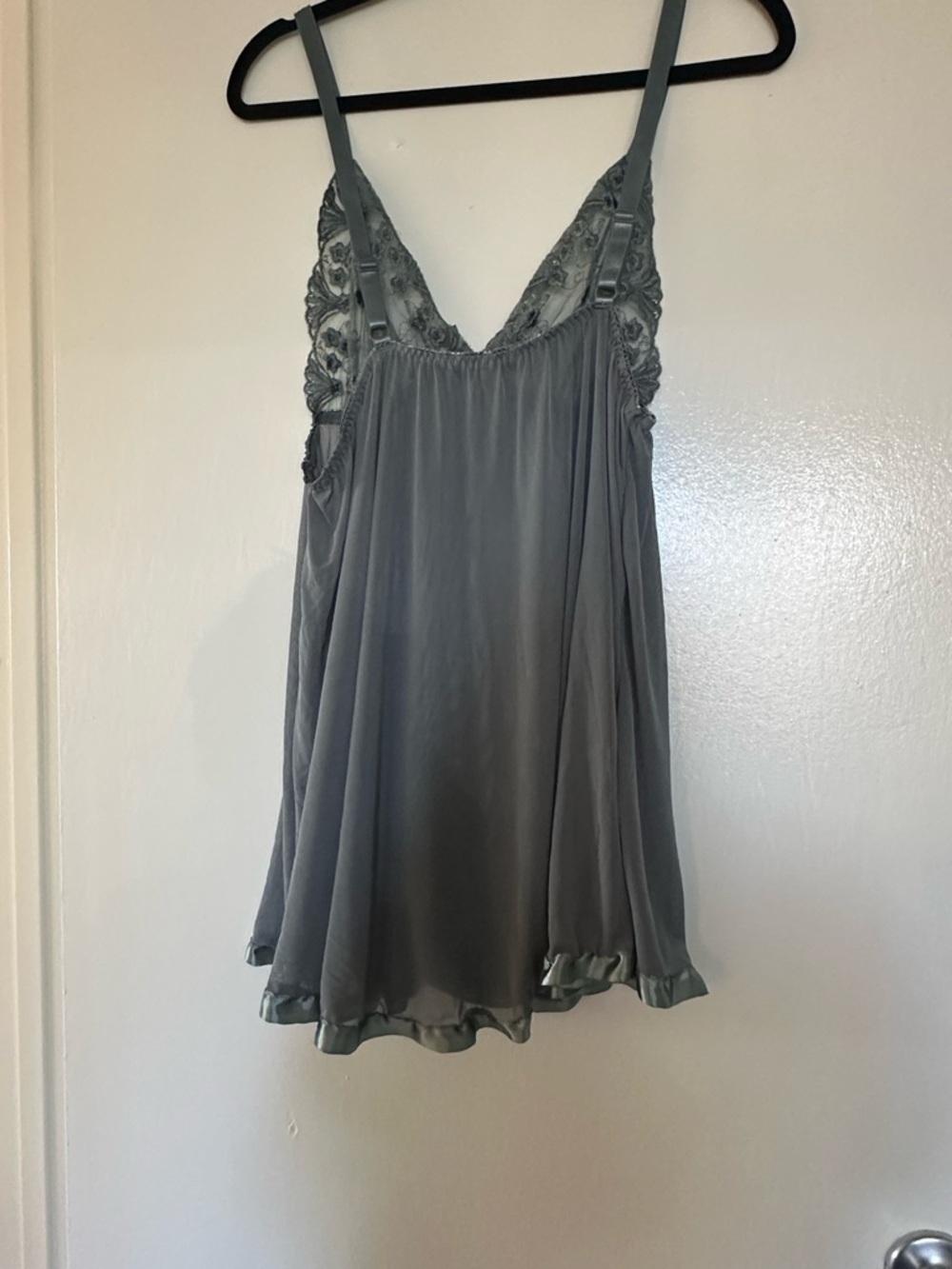 Vintage Victoria's Secret Sheer Lace Babydoll Nightdress in Slate Gray NWOT M/L - Picture 5 of 8